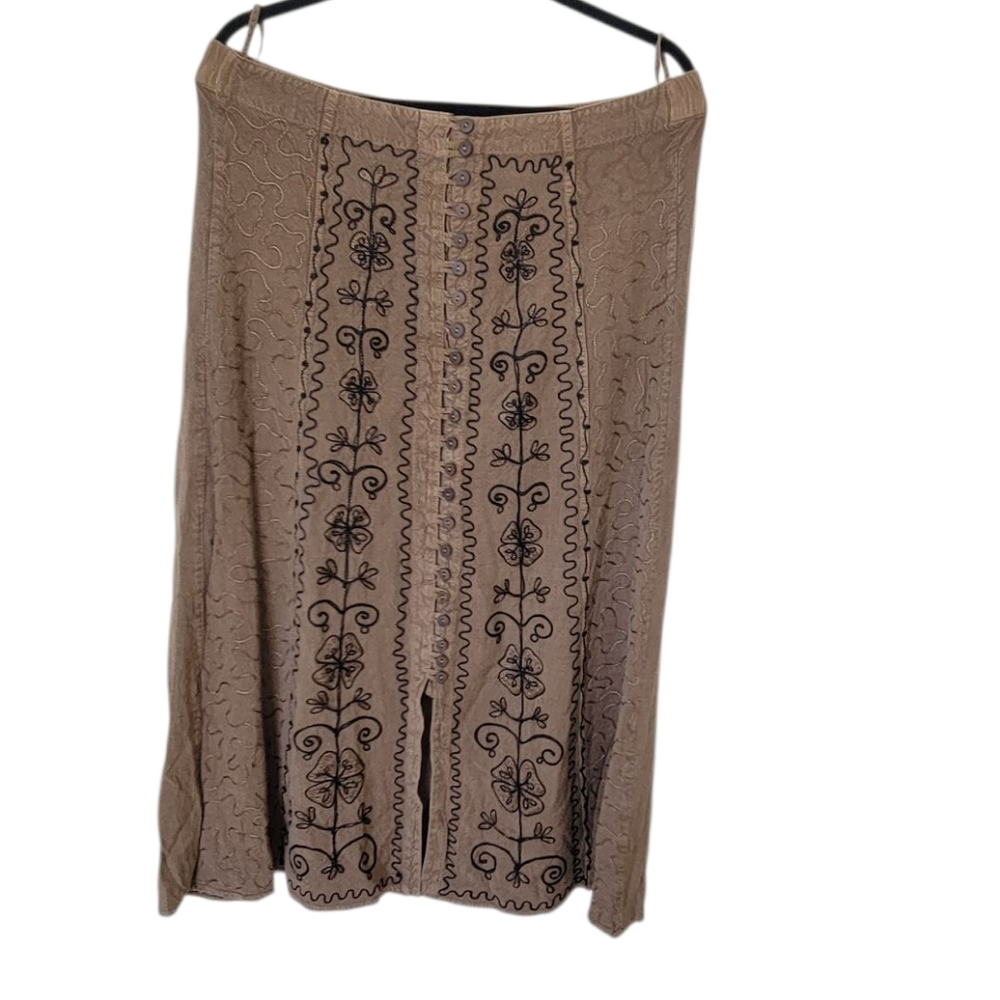 SONICA THE LEGEND GPES ON vintage Embroidered Maxi Skirt 34"